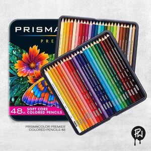 ❤️‍🔥NIB(NEW) Prismacolor Premier Colored Pencils Soft Core-48 Pack-Storable Tin